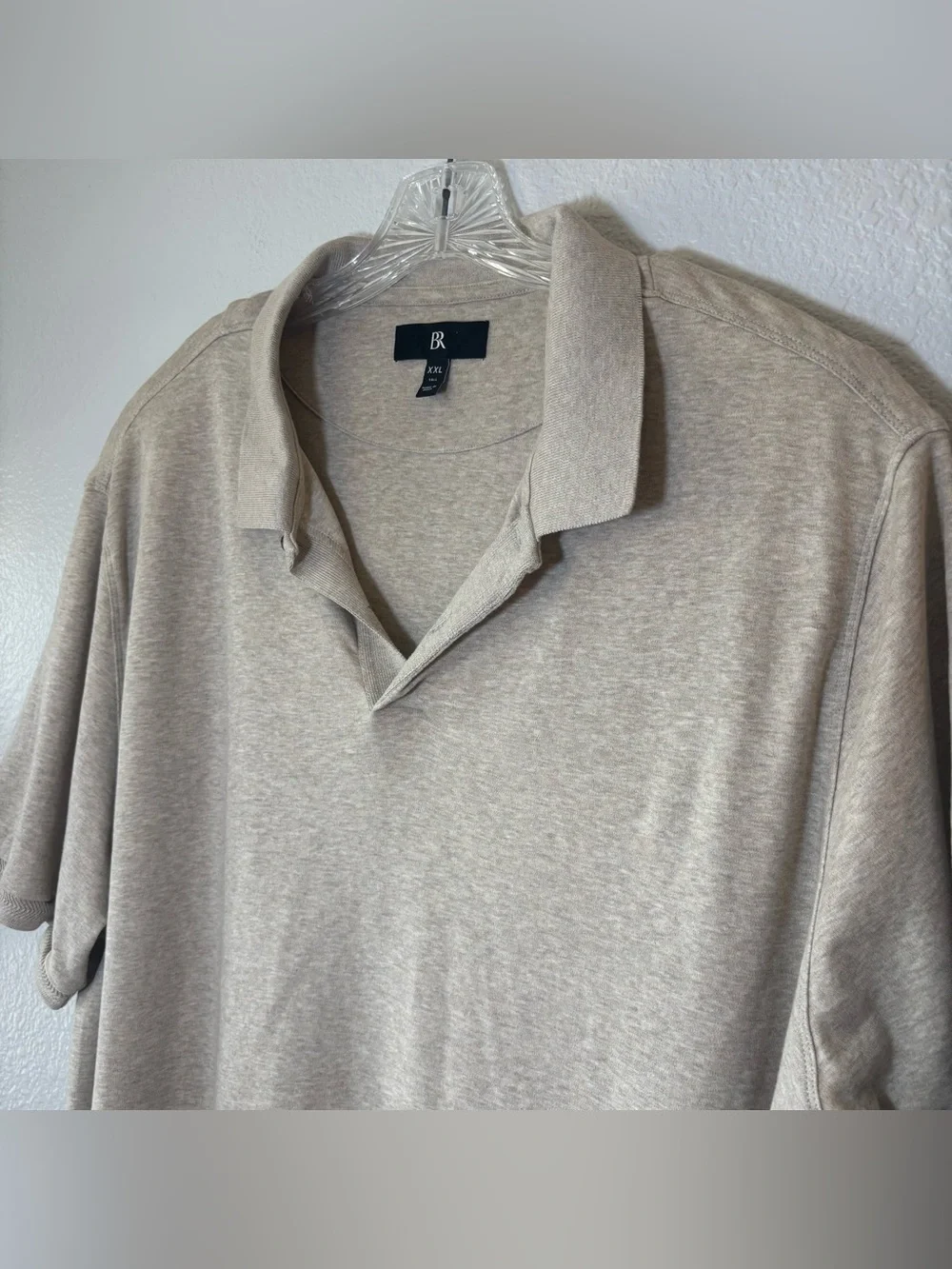 Banana Republic Mens Lux Touch Polo Shirt Heathered Blue/Beige XXL Tall Lot of 2